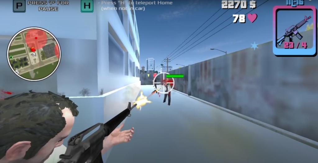 Sistema de combate con armas en la copia de GTA